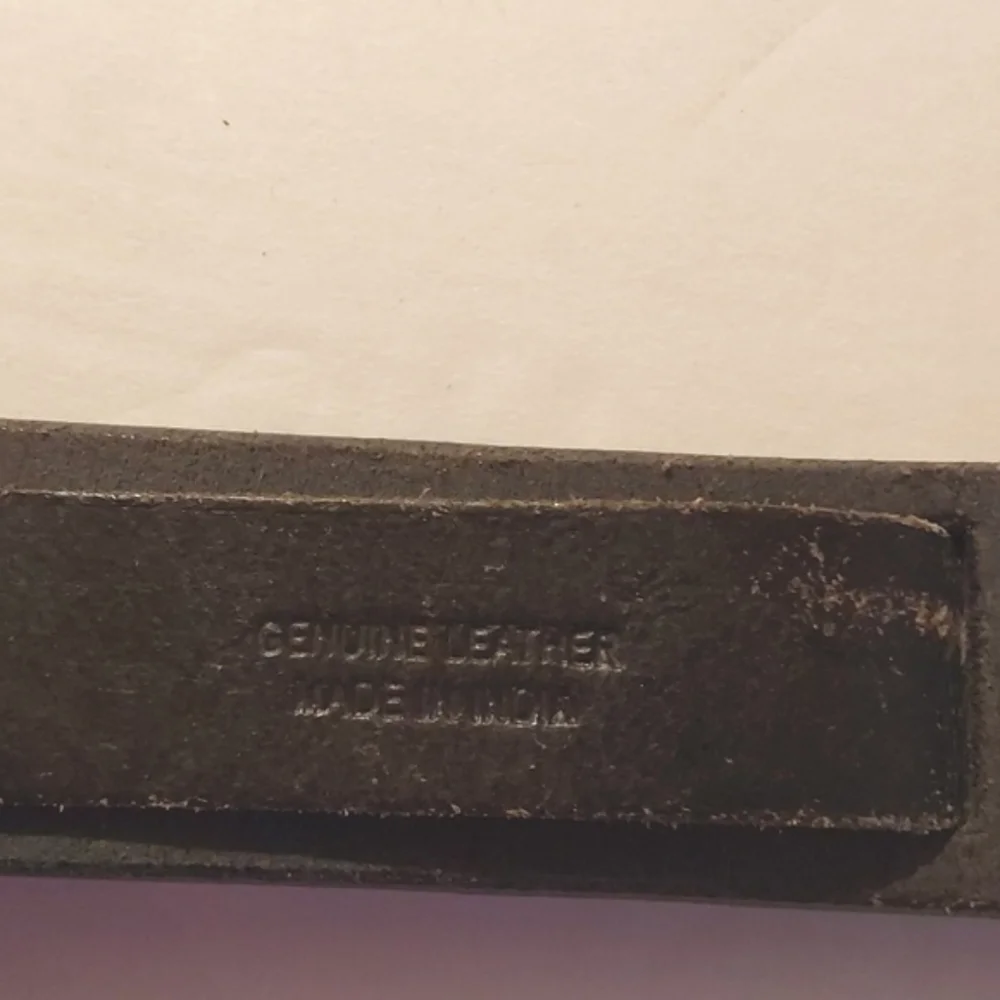 Womens Vintage Sonoma Black Leather Belt Silver Buckle Raised Notches Sz.S/M